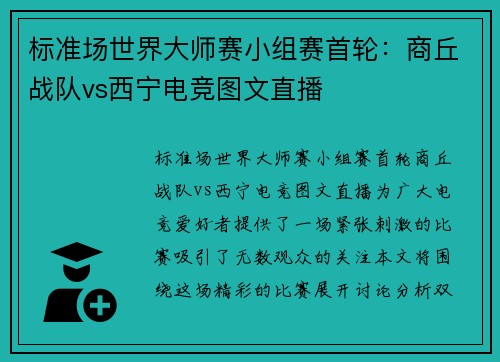 标准场世界大师赛小组赛首轮：商丘战队vs西宁电竞图文直播